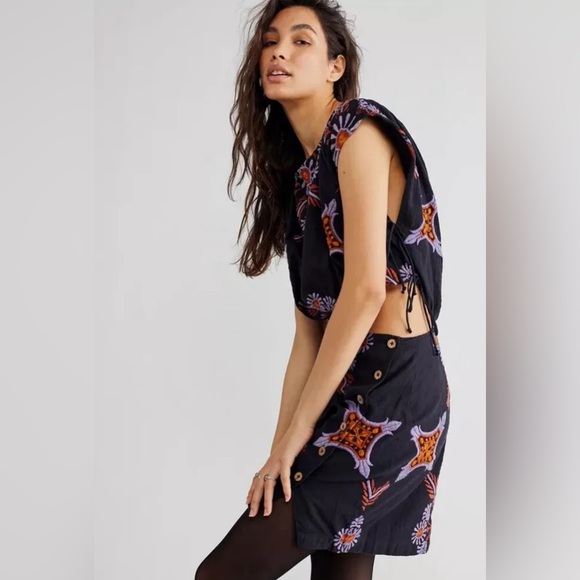 NWT Free People Sardinia Sun Mini Dress size 10 - Picture 5 of 14